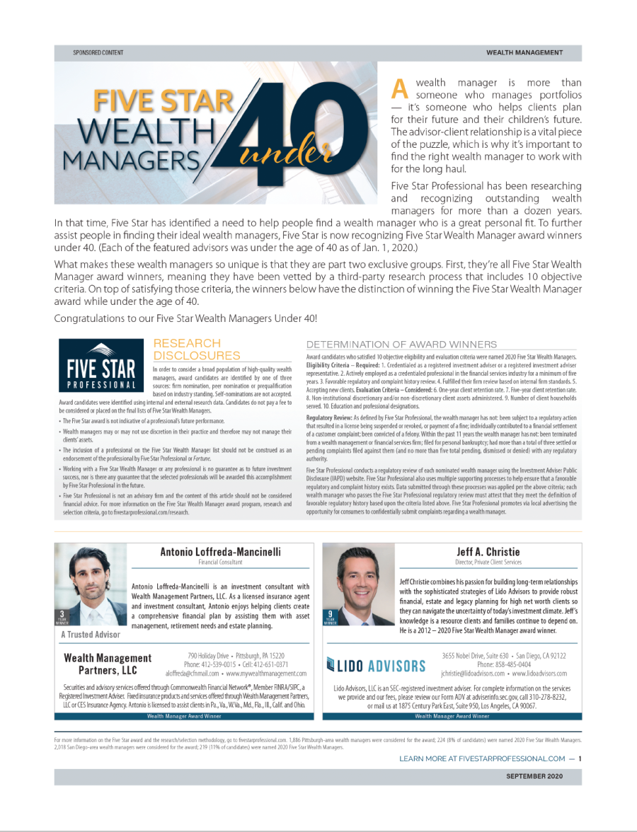 Five Star Wealth Managers Under 40