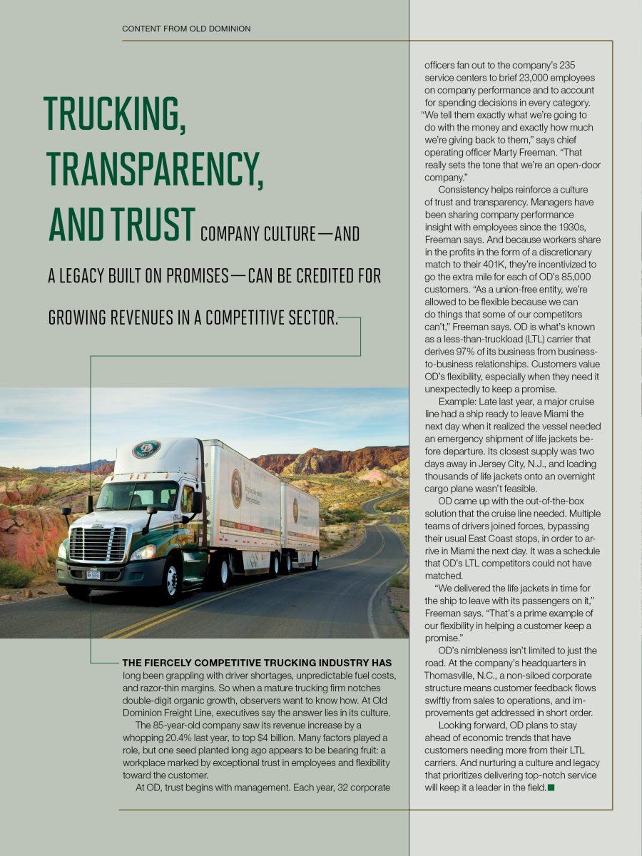 Trucking, Transparency, and Trust