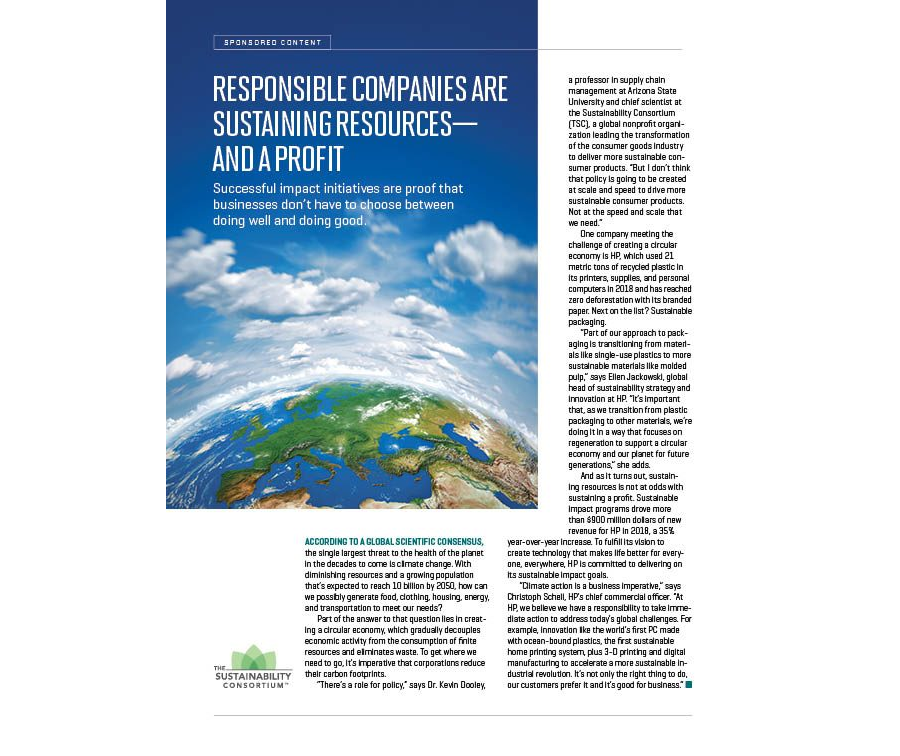 Responsible Companies Are Sustaining Resources—and a Profit