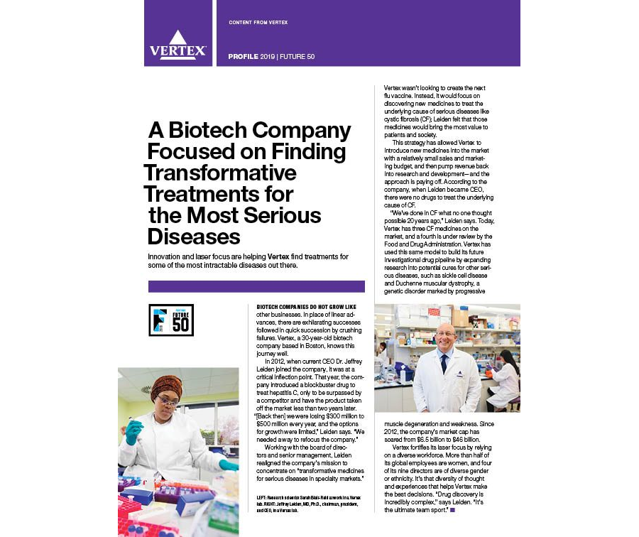A Biotech Company Focused on Finding Transformative Treatments for the Most Serious Diseases