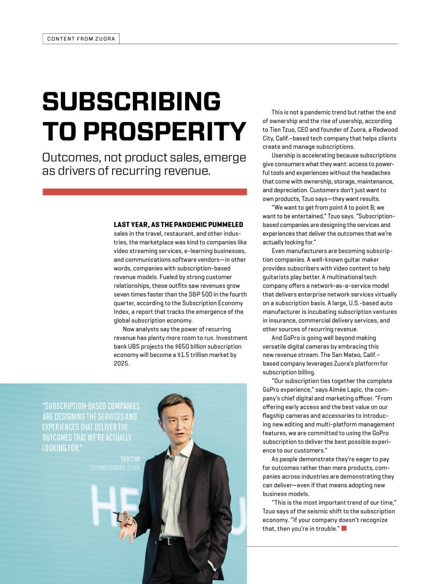 Subscribing to Prosperity